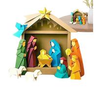 Nativity Scene - Christmas Paper Craft | Folding Kit, Jesus Angel Animals