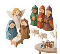 Nativity Scene - Christmas Paper Craft | Folding Kit, Jesus Angel Animals