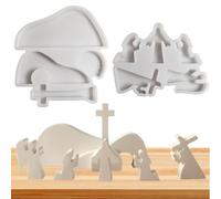 Nativity Scene Molds, Flexible Reusable Silicone Candle Mold for Nativity Scene Sculptures - Perfecto para decoración del hogar durante Navidad, Acción de Gracias y celebraciones de vacaciones - Molde