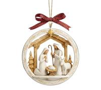 Nativity Scene Ornaments - Acrylic Religious Hangable Decoration, Clear Crystal Effect, Lightweight Bauble Display, Shatter Resistant Sacred Decor, Perfect for Home Indoor Adornment