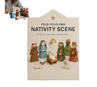 Nativity Scene Paper Craft - Paper 17.8x17.8cm | Fun Handmade Desk Decor, Christmas Nativity Scene Craft Set | Ideal For Beginners, Kids, Adults, Handicraft Lovers, Family Gatherings, Holiday Parties