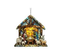 Nativity Scene Suncatcher Christmas Window Hanging Sun Catcher Handcrafted Birth of Jesus Decoration