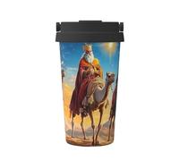 Nativity Star and Three Kings - Taza de café aislada con tapa, vaso de viaje de acero inoxidable a prueba de fugas