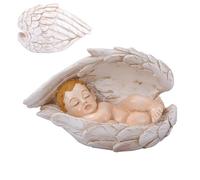 Nativity Statue Figurine, Religious Angel Decor, 4.72x2.76x2.91 inches, Sleeping Baby Sculpture, Resin Carved Design, Peaceful Spiritual Symbol, Ideal for Desk Displays, Bookshelves, Nightstands