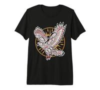 Nativo Americano Indios Halcón Cola Roja & Sol Naturaleza Camiseta Premium