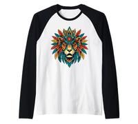 Nativo Americano Jaguar Indígena Azteca Guerrero Maya Camiseta Manga Raglan