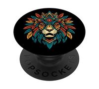 Nativo Americano Jaguar Indígena Azteca Guerrero Maya PopSockets PopGrip Adhesivo