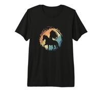 Nativo Americano Montando Un Caballo Camiseta Premium