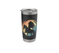 Nativo Americano Montando Un Caballo Vaso térmico de acero inoxidable de doble pared