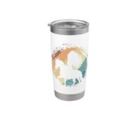 Nativo Americano Montando Un Caballo Vaso térmico de acero inoxidable de doble pared