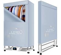 Natliedop Secadora de Ropa Plegable(Control Remoto), Secadora de Ropa Eléctrica Portátil 2000W Calentada Máquina Secadora de Ropa Gran Capacidad 40 Kg Doble Capa Eficiente