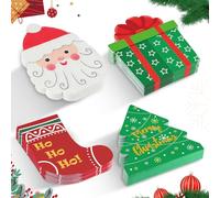 NatNarr 100 servilletas de papel de Navidad, 3 capas, divertidas servilletas de cóctel de Navidad, desechables, árbol de Navidad, medias de Navidad, regalo de Navidad, servilletas de postre para