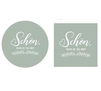 NatNarr Servilletas de bonito diseño con texto en alemán "Schön Dass Du Da Bist, 25 Platos 17,8 cm y 25 Servilletas de 16,5 cm con diseño de arco iris", juego de vajilla de papel para cumpleaños