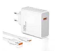 NATNO Cargador USB C 120 W para Xiaomi 14T Pro 5G 15 Ultra 14T 13T 12T 11 | para Poco X7 Pro F7 Pro Redmi Note Smartphone 14 14 Pro 13 12 11 Cargador Rápido TurboHyper Charge con Cable USB C 1 m