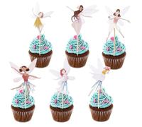 NATOSU 24 tazas de papel para cupcakes, decoración para cupcakes, hadas, decoración de tartas, hada de flores, decoración de cupcakes, hada bailarina, decoración de cupcakes para niños, tartas de