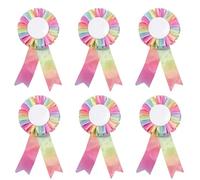 NATOSU Paquete de 6 rosetas de caballo para ganador arco iris para accesorios de caballo, eventos deportivos, espectáculos de talentos, suministros para fiestas