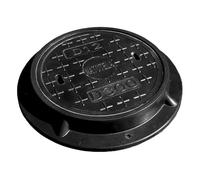 NATOTELA Ø 400 mm Cubierta de ojo redonda compuesta PRV, A15 Tapa de foso séptico de fibra de vidrio con marco, interior: Ø 270 mm para jardín, garaje, patio, pasillo