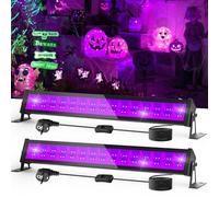 NATPOW 36W Luz UV, Luz Negra y Foco UV Barre 400-405nm LED con Enchufe, Impermeable Lámpara Fluorescente para Navidad, Halloween, Fiesta Neón Incandescente, Body Paint (Pack de 2)