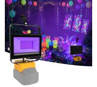 NATPOW Luz Negra Compatible con Dewalt 18V, Foco LED Ultravioleta 395nm | 2 Modos Luz Negra Potente para Halloween, Pascua, Fiesta, Bar, Neón Discoteca (Sin Batería)