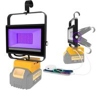 NATPOW Luz Negra para Batería Dewalt 18V (Sin Batería), Foco LED UV Barre 395nm LED Luz Ultravioleta 60W, Impermeable Lámpara Fluorescente light para Halloween Acuario Bar Neón Discoteca(Pack de 1)