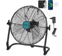 NATPOW Ventilador de Suelo Industrial 12" para Batería Makita 18V, hasta 32H, 1300 RPM, Velocidad Variable, Portátil para Interior y Exterior, Cabezal Ajustable, Adaptador Incluido, Sin Batería
