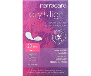 Natracare Almohadillas orgánicas y naturales para incontinencia seca y ligera, 6 paquetes de 20 (120 almohadillas)