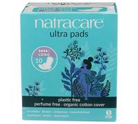Natracare - Compresas Largas con Alas - Ultra Regular - Producto Natural - Ideal para Flujos Intensos - Capa Acolchada - Suaves y Cómodas - Aptas para Veganos - 10 Unidades