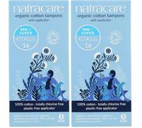 Natracare - Tampón Extra con Aplicador - Producto Natural - Ideal para Flujo Menstrual de Medio a Intenso - Sin Plásticos ni Químicos - Suave y Fácil de Colocar - Aptos para Veganos - 16 Tampones