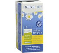 Natracare Tampon Regular 16 unidades Aplicador Sin aroma Sin plástico Sin blanqueamiento con cloro
