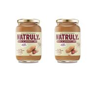 Natruly Crema de Cacahuete Natural Súper Smooth, 100% Cacahuete Sin Azúcar, Vegana, Sin Gluten, Sin Lactosa, Textura Cremosa - Pack 2x500gr