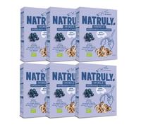NATRULY Granola BIO Sin Azúcar Refinado, Sin Gluten, Solo Frutos Secos y Semillas, Sin Cereales, Sabor Arándanos - Pack 6x325g