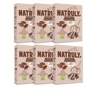 NATRULY Granola BIO Sin Azúcar Refinado, Sin Gluten, Solo Frutos Secos y Semillas, Sin Cereales, Sabor Cacao - Pack 6x325g