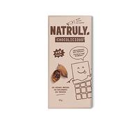 NATRULY Tableta de Chocolate Negro con Leche sin Azúcar y sin Edulcorantes con Fibra de Achicoria, sin Gluten, Cacao 72% -85 g