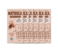 NATRULY Tableta de Chocolate sin Azúcar y sin Edulcorantes con Fibra de Achicoria, sin Gluten | Sabor Chocolate con Leche y Negro 72% Cacao -Pack 6x85 g