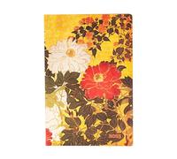 Natsu (Rinpa Florals) Mini 12-month Horizontal Softcover Flexi Dayplanner 2025 (Elastic Band Closure): tydzień na dwóch stronach, zamykany na gumkę, papier 100 gsm