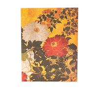Natsu (Rinpa Florals) Ultra 12-month Vertical Softcover Flexi Dayplanner 2025 (Elastic Band Closure): tydzień na dwóch stronach, zamykany na gumkę, papier 100 gsm
