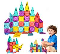 NATTHSWE Bloques Magnéticos para Niños 3 4 5 6 7 8 Años - 49 Piezas con Caja de Metal - Juguetes de Viaje Educativos Stem - Regalo para Niña Niño (49PCS)