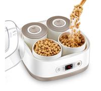 Natto Machine, 1.5l ligent Natto Fermenting Machine with 4 Ceramic Containers, 40℃ ligent Constant Temperature for Yogurt Making and Natto Preparation