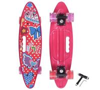 Nattork Patineta Mini Cruiser de 23.5 pulgadas para niñas, con asa portátil, diseño clásico retro de plástico, patineta completa para niños, jóvenes y principiantes (Princesa Rosa)