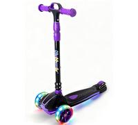 Nattork Roller Niños 3-12 años, Scooter Niños con Luces led, 4 Ajuste de Altura Kinderroller für Jungen Mädchen 3-8 años, hasta 100 kg Kinderscooter, Lila