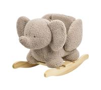 Nattou Animal balancín de suave tela de peluche, Animal balancín elefante, Incluye cinturón de seguridad, Alegre balanceo hacia adelante y hacia atrás, Aprox. 60 cm, Lapidou, Poliéster/madera, Taupe