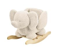 Nattou Animal balancín de suave tela de peluche, elefante, Incluye cinturón de seguridad, Alegre balanceo hacia adelante y hacia atrás, Aprox. 60 cm, Lapidou, Poliéster/madera, Colores naturales
