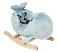 Nattou Balancín Animal, Ballena Sally, con cinturón de Seguridad, Feliz balanceo adelante y atrás, 63 x 33 x 45,5 cm, Jacquard, Romeo, Jules y Sally, Poliéster/Madera, Azul Oscuro