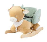 Nattou Balancín de Animales, Vaca Mila, Incl. cinturón de seguridad, Alegre Balanceo hacia Adelante y hacia Atrás, Aprox. 60 x 30 x 45 cm, Mila, Zoë y Lana, Poliéster/Madera, Beige
