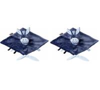 Nattou Doudou Burro Alex con Inserto para el Chupete, 27 x 27 cm, Alex y Bibou, Azul (Paquete de 2)