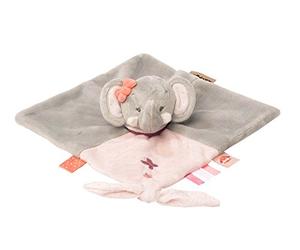 Nattou Doudou de Adele el elefante, Adele y Valentine, 27 x 27 x 5 cm, Gris/Rosa