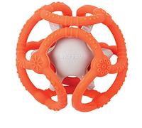 Nattou Juego de 2 bolas de silicona, Para agarrar, Sin BPA, Ø 10 cm + 7 cm, Silicon, Naranja/Gris