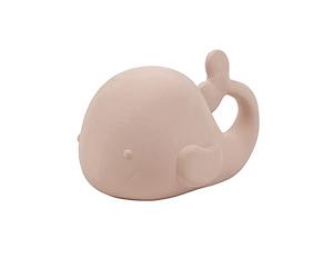 Nattou Juguete de baño de caucho 100% natural, Ballena de juguete para la bañera, Sin BPA, Silicona, Rosa