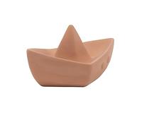 Nattou Juguete de baño de caucho 100% natural, Barco de juguete para la bañera, Sin BPA, Silicona, Naranja