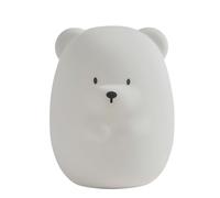 Nattou Lámpara de noche Oso con luz LED hecho de silicona, 7 colores, Sin BPA, 16 cm, Vegano, Silicona, Blanco